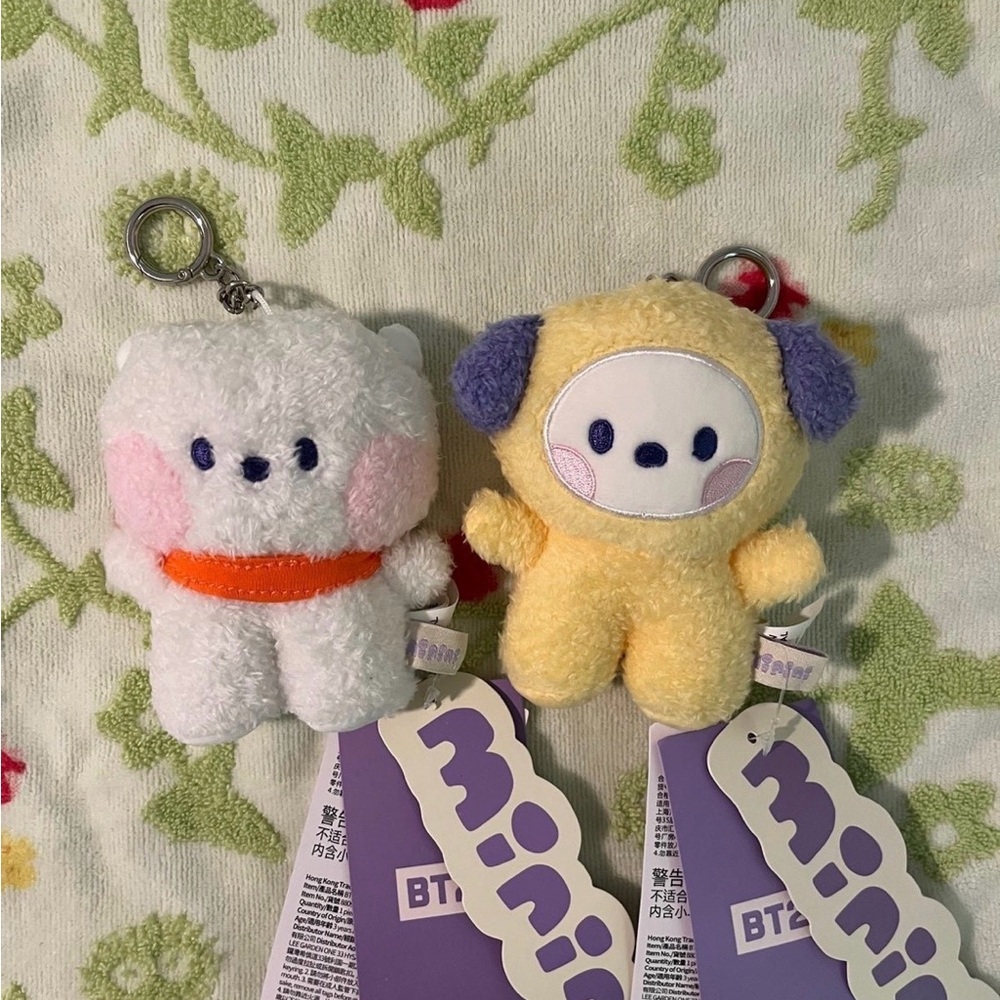 BT21 RJ & Chimmy Plush Keychain Set